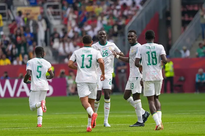 Pape Gueye (26) of Senegal celebrates