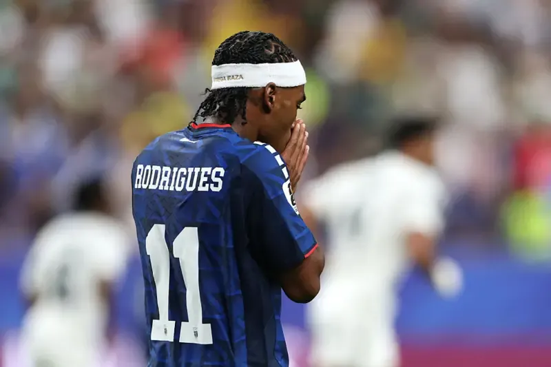 Garry Rodrigues #11 of Cabo Verde reacts
