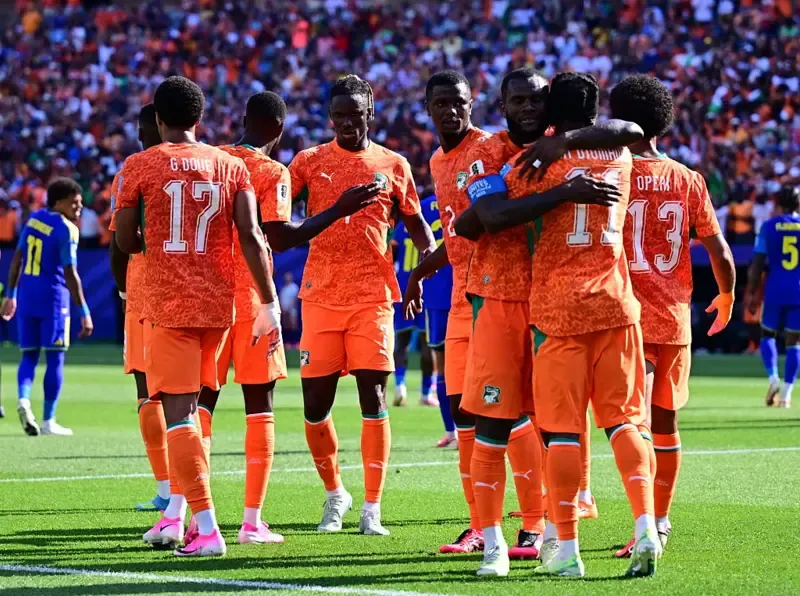 Ivory Coast celebrate a goal