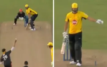 Tim David questions Pakistan bowler Usman Tariq's bowling action, gestures 'no-ball' after dismissal