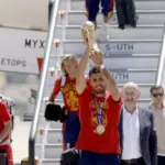 FIFA World Cup heroes Spain return home ahead of victory parade