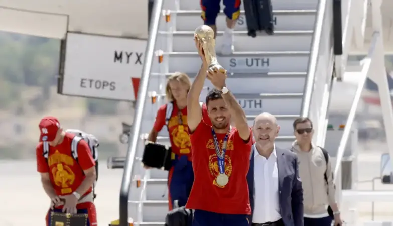 FIFA World Cup heroes Spain return home ahead of victory parade