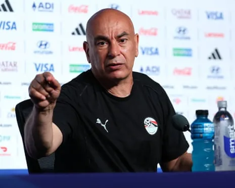 Hossam Hassan talks to the media