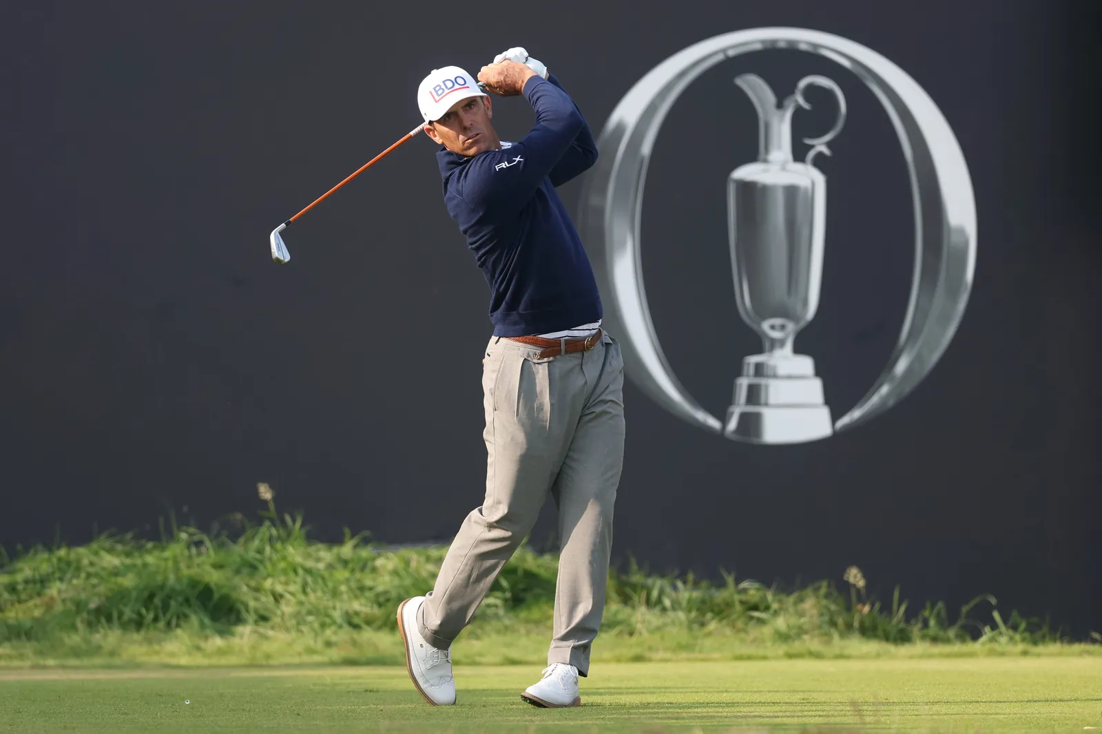 Billy Horschel tees off on the first hole on day two of the The 154th Open Championship at Royal Birkdale in Southport, England.